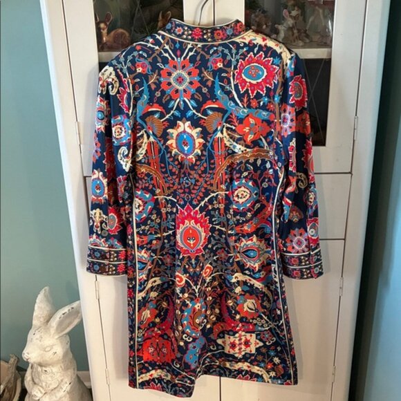 Gretchen Scott so M Floral Multicolor Dress luke new! Gold Buttons - Picture 6 of 8